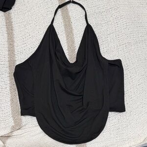 Black Draped Halter Top
